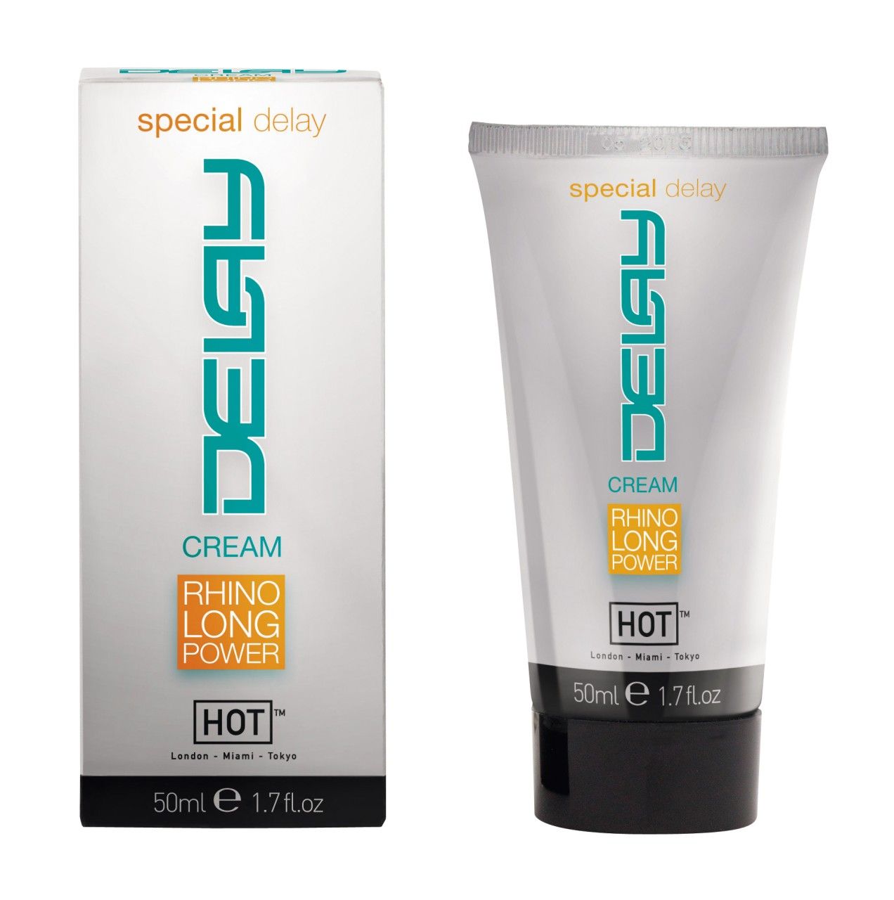 Confezione e tubo di DELAY CREAM, 50ml.