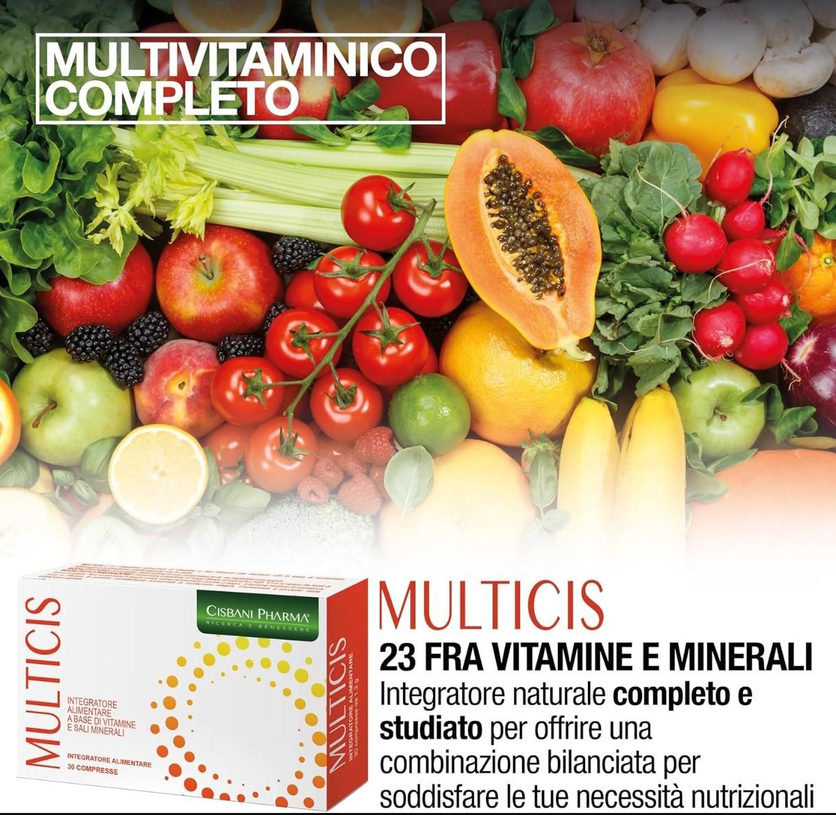 Cisbani Pharma Multicis - Integratore alimentare a base di vitamine e sali minerali