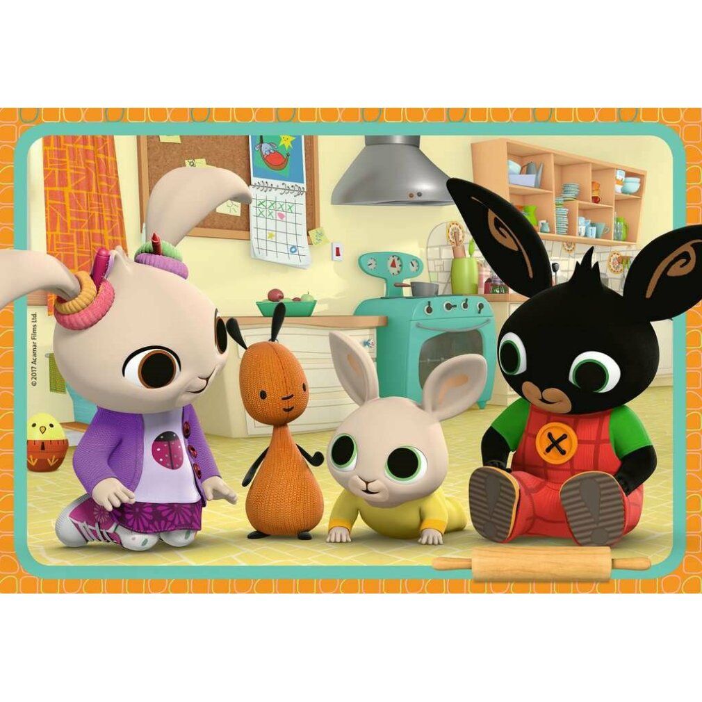 Puzzle Bing. 2x12 pezzi. Bing e amici in cucina. Marchio Ravensburger.