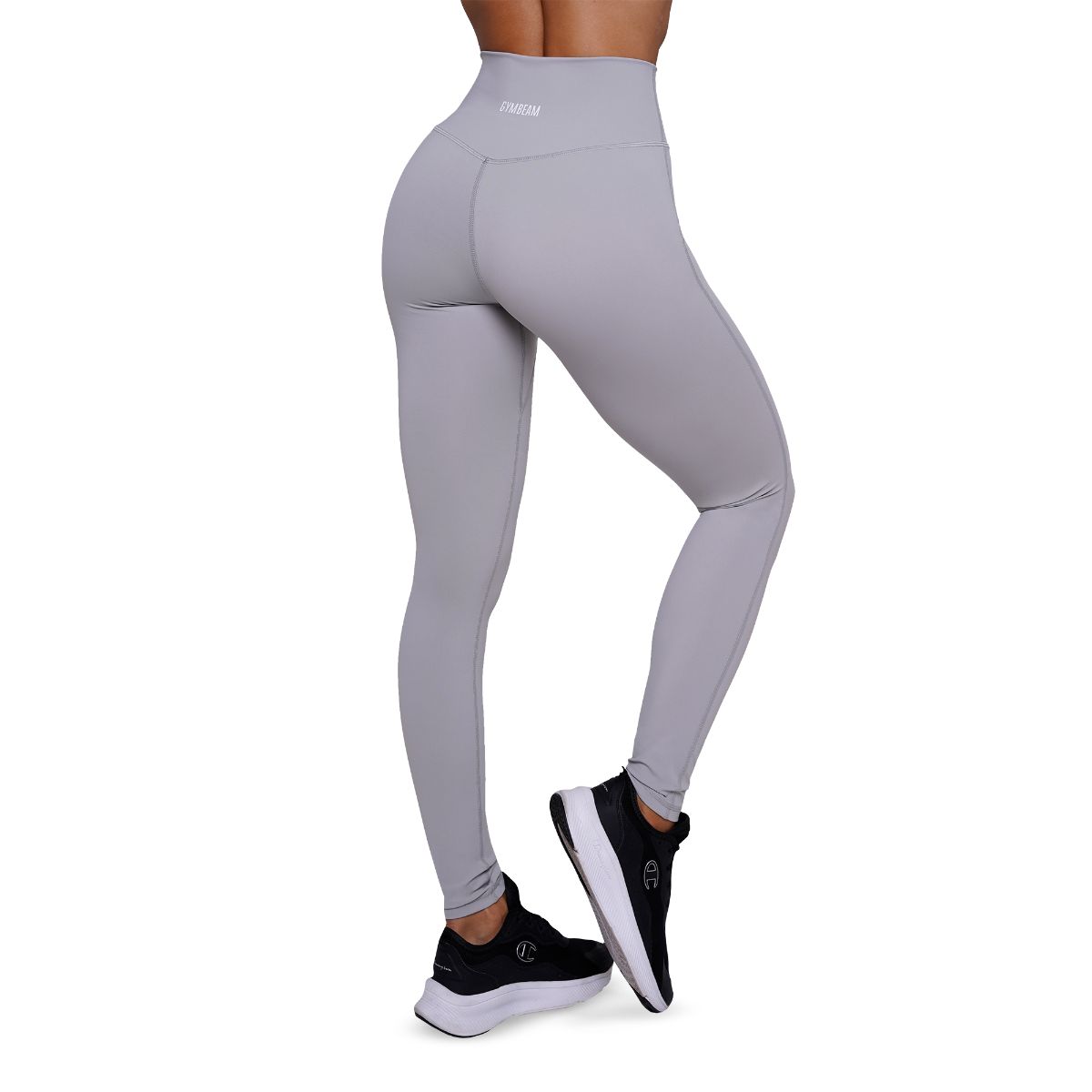 GymBeam Leggings donna FIT Mist Grey a vita alta in nylon ed elastan