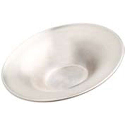 Protezione capezzolo argentata. Forma rotonda con parte centrale leggermente rialzata.