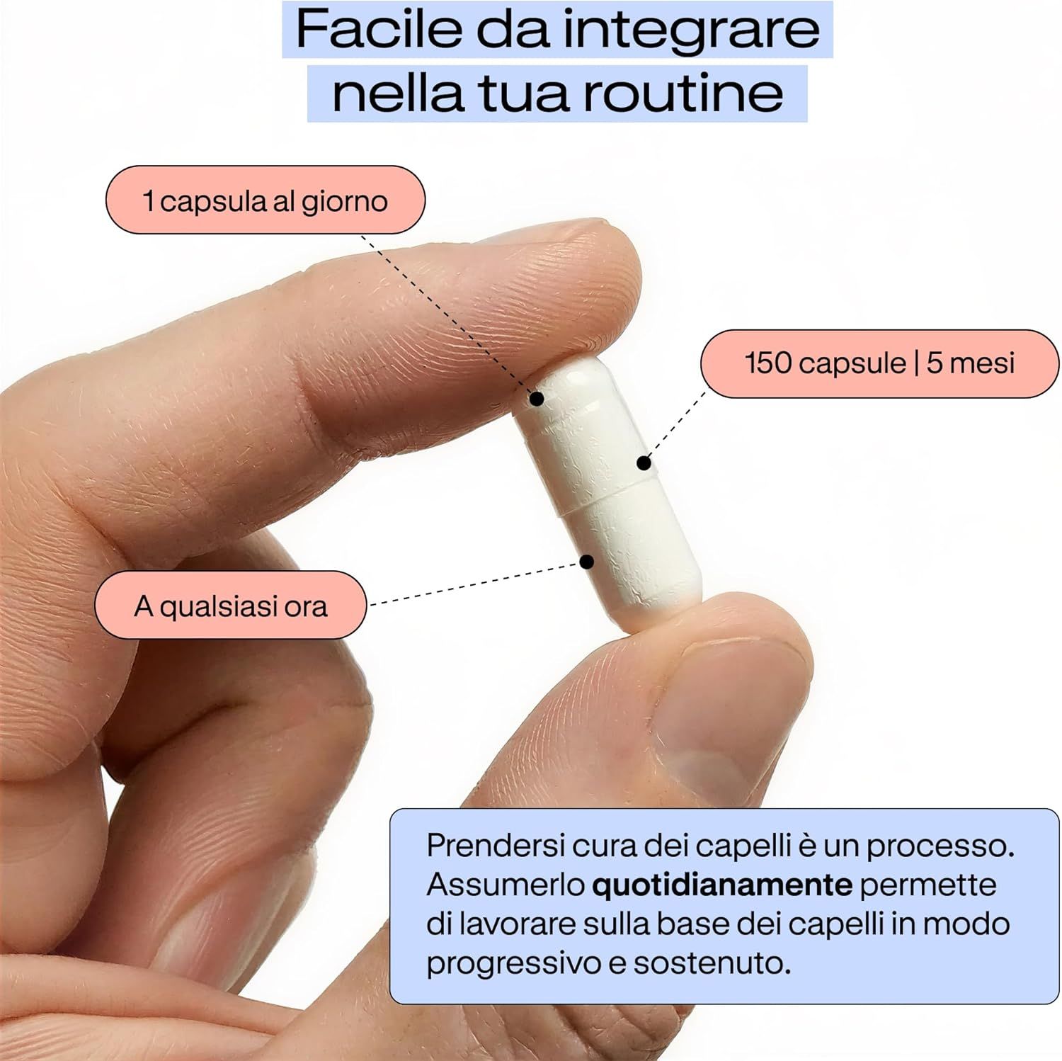 Capsule NutriBrain Hair Density Biotina: 150 capsule. Contiene biotina, cheratina, serenoa repens, selenio, L-cisteina, zinco, rame.
