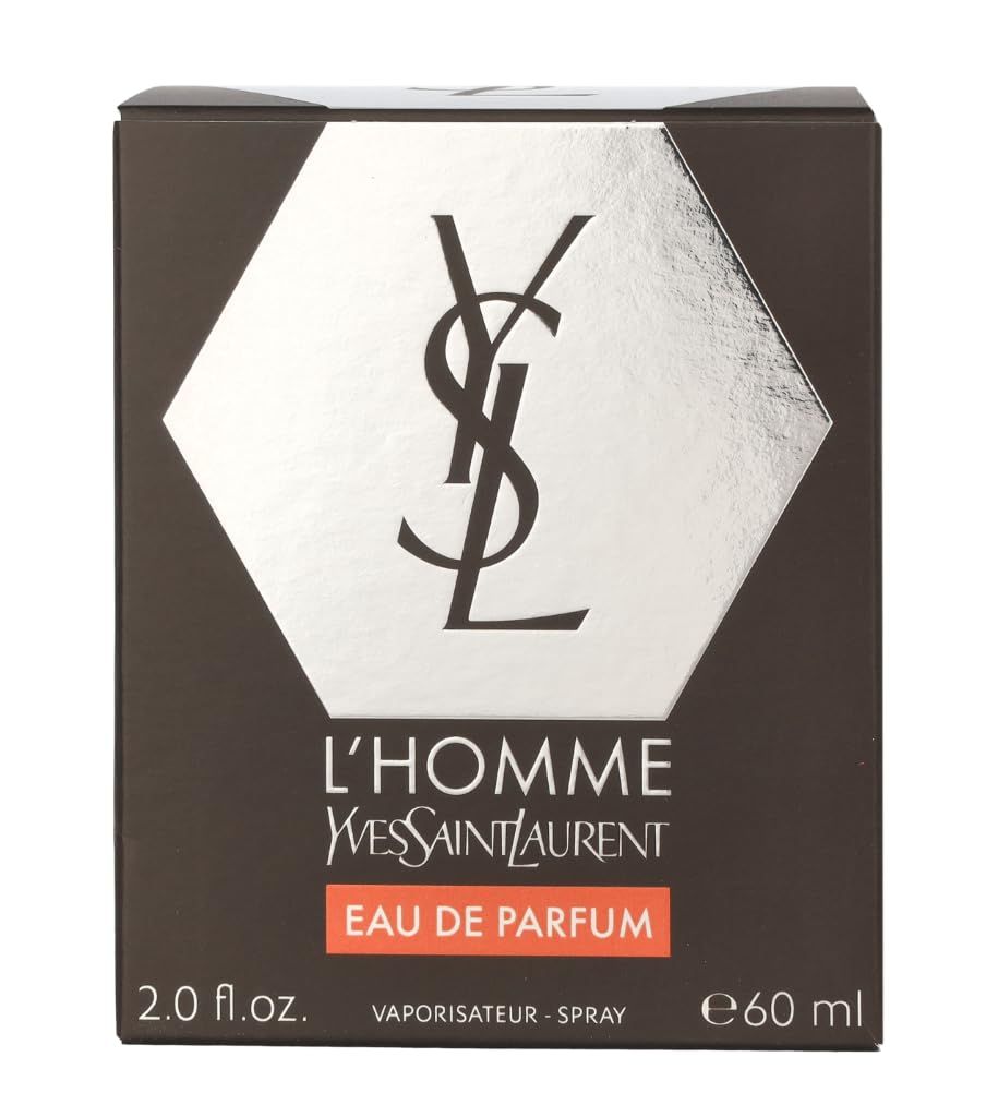 Confezione. Logo e scritta. "Eau de Parfum". 2.0 fl.oz. e e60 ml. Tonalità marroni e argentate.