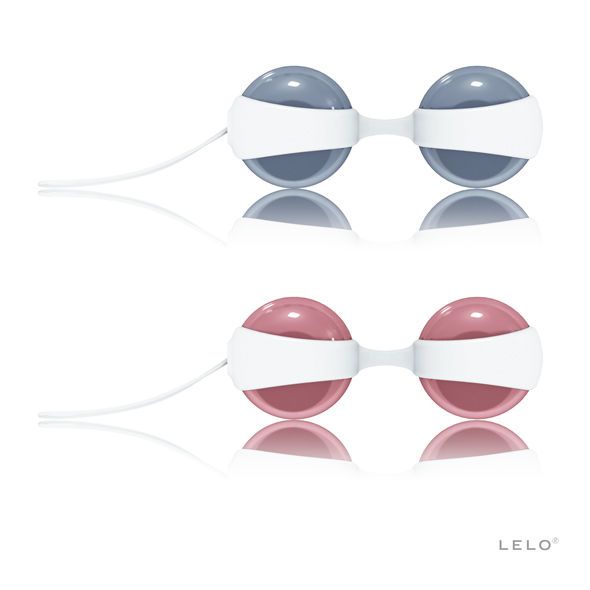 Set LELO Luna Beads Mini in scatola nera, con sfere rosa e blu.