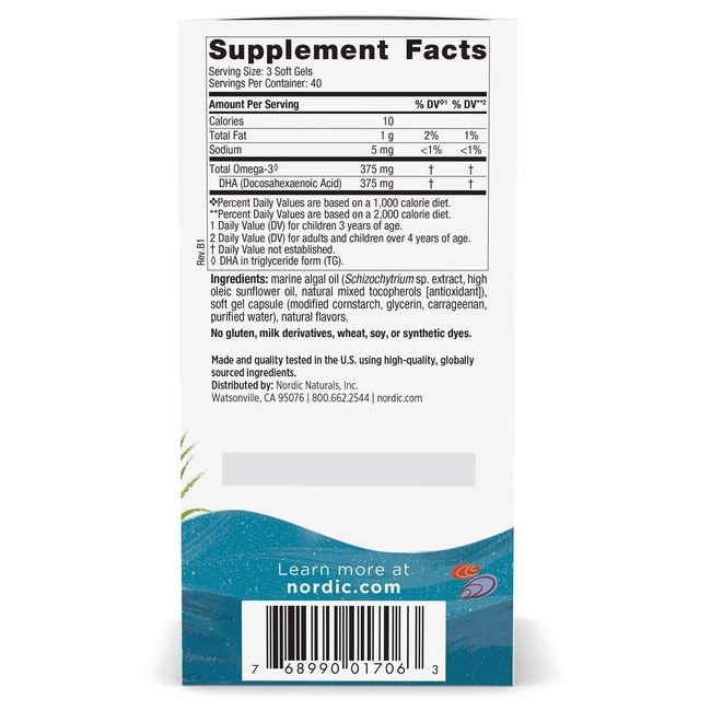 NORDIC NATURALS DHA per bambini da alghe - Gusto limonata ai frutti di