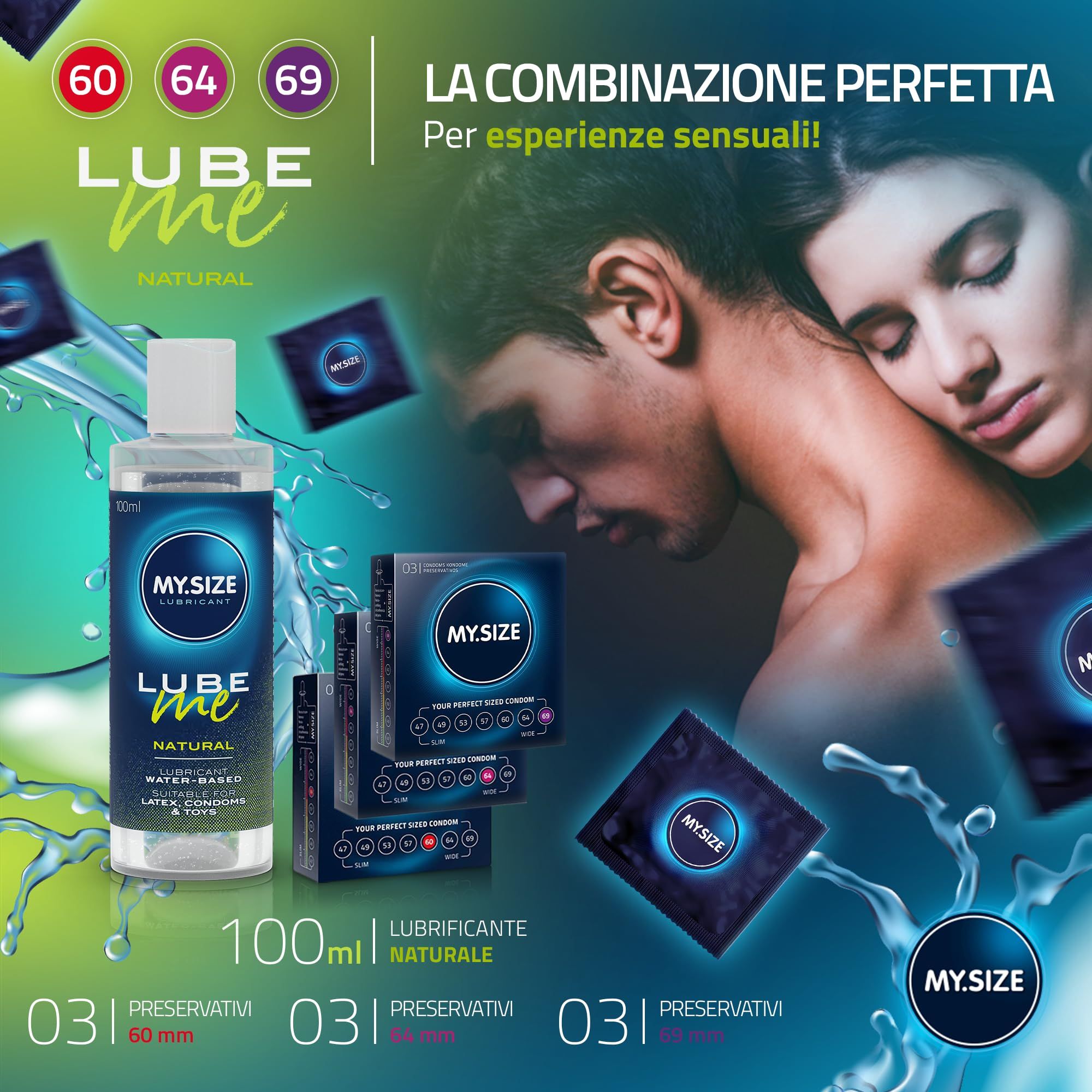 MY.SIZE Preservativo + Gel Lubrificante Set Lube Me Natural