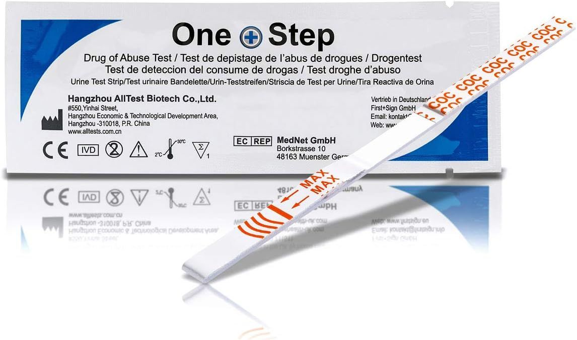 One+Step test rapido per cocaina - Test domiciliare con alta sensibilità Cut-off: 100 ng/ml