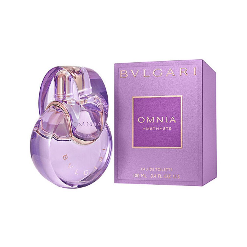 Flacone e confezione. Flacone viola con dettagli argentati. Confezione con logo del marchio e nome del prodotto. 100 ml.