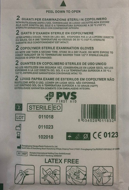 guanti sterili in copolimero LATEX FREE