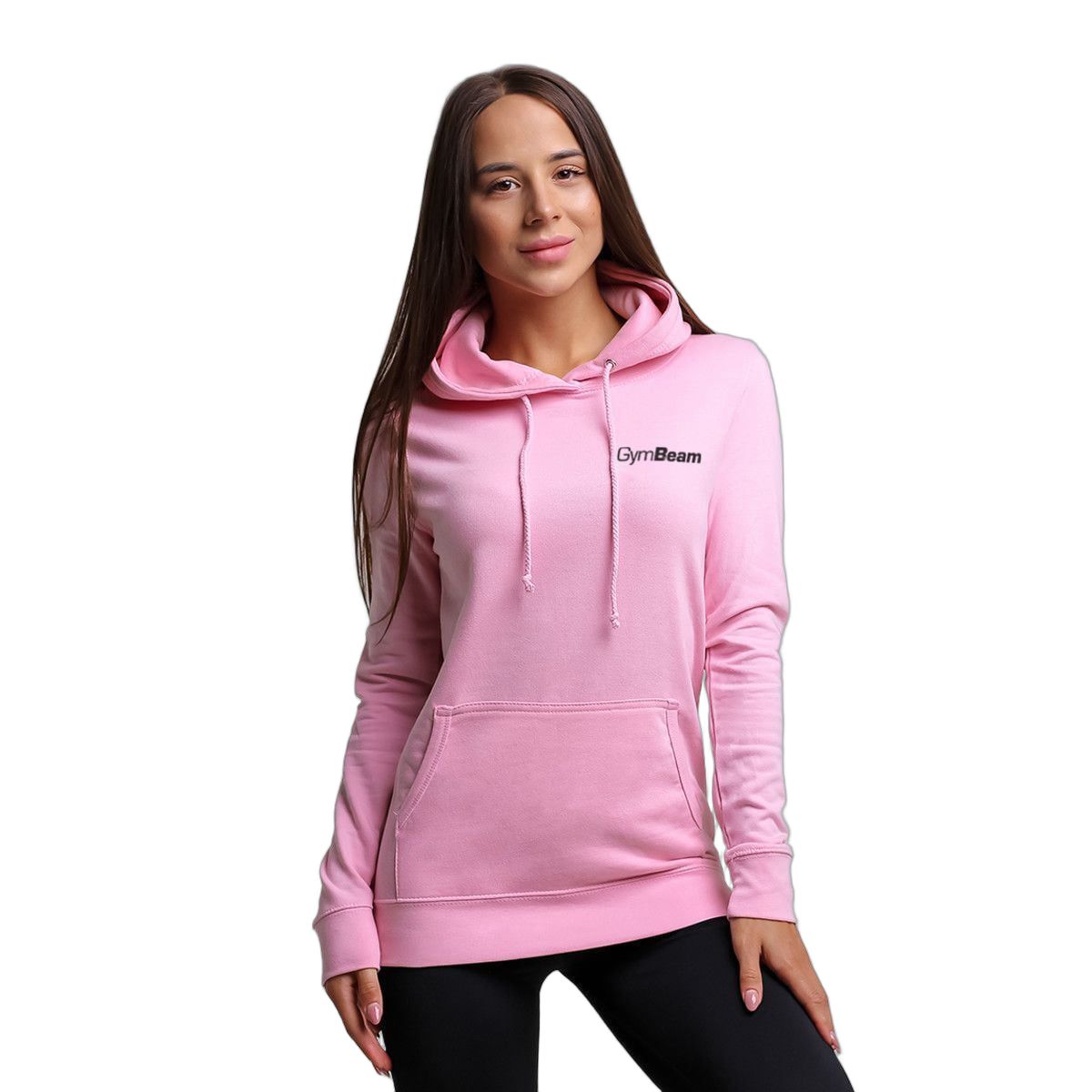 GymBeam Felpa donna PRO con cappuccio regular Baby pink