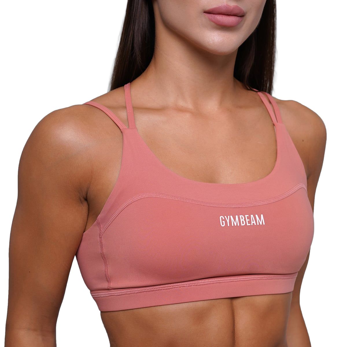GymBeam Reggiseno sportivo donna FIT con spalline incrociate Salmon