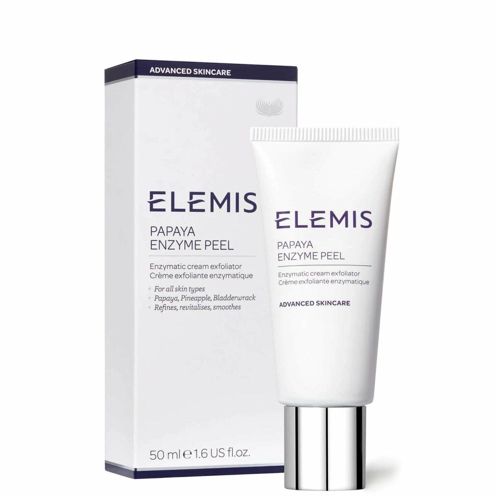 Confezione prodotto con tubo e scatola. Scritta: Elemis Papaya Enzyme Peel, 50 ml.