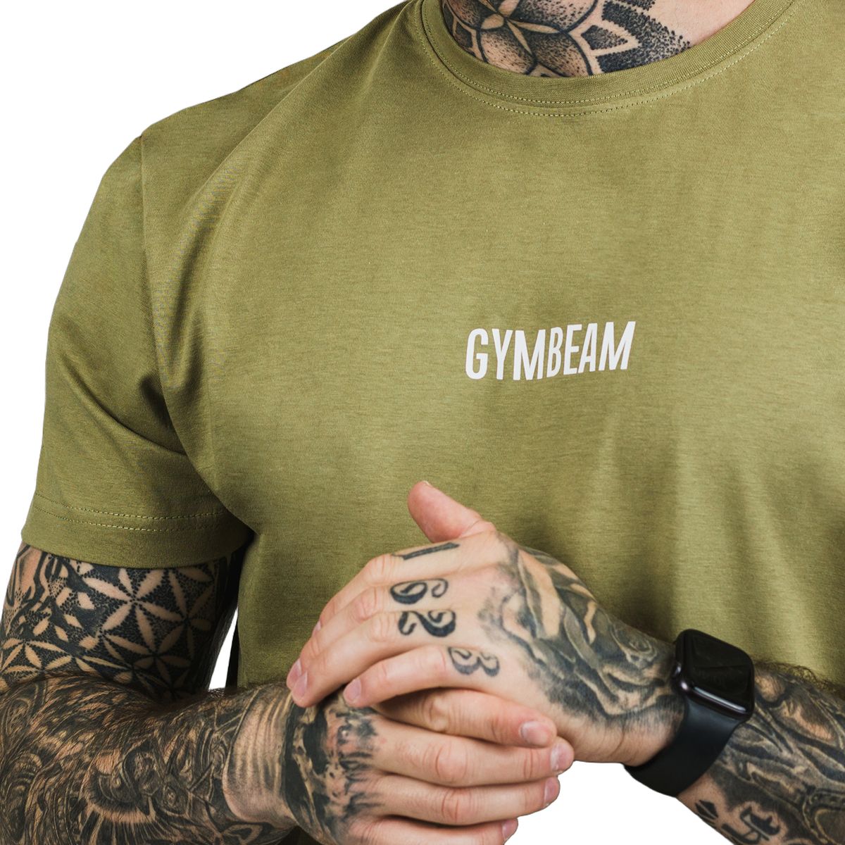 GymBeam T-shirt uomo FIT regular in cotone oliva