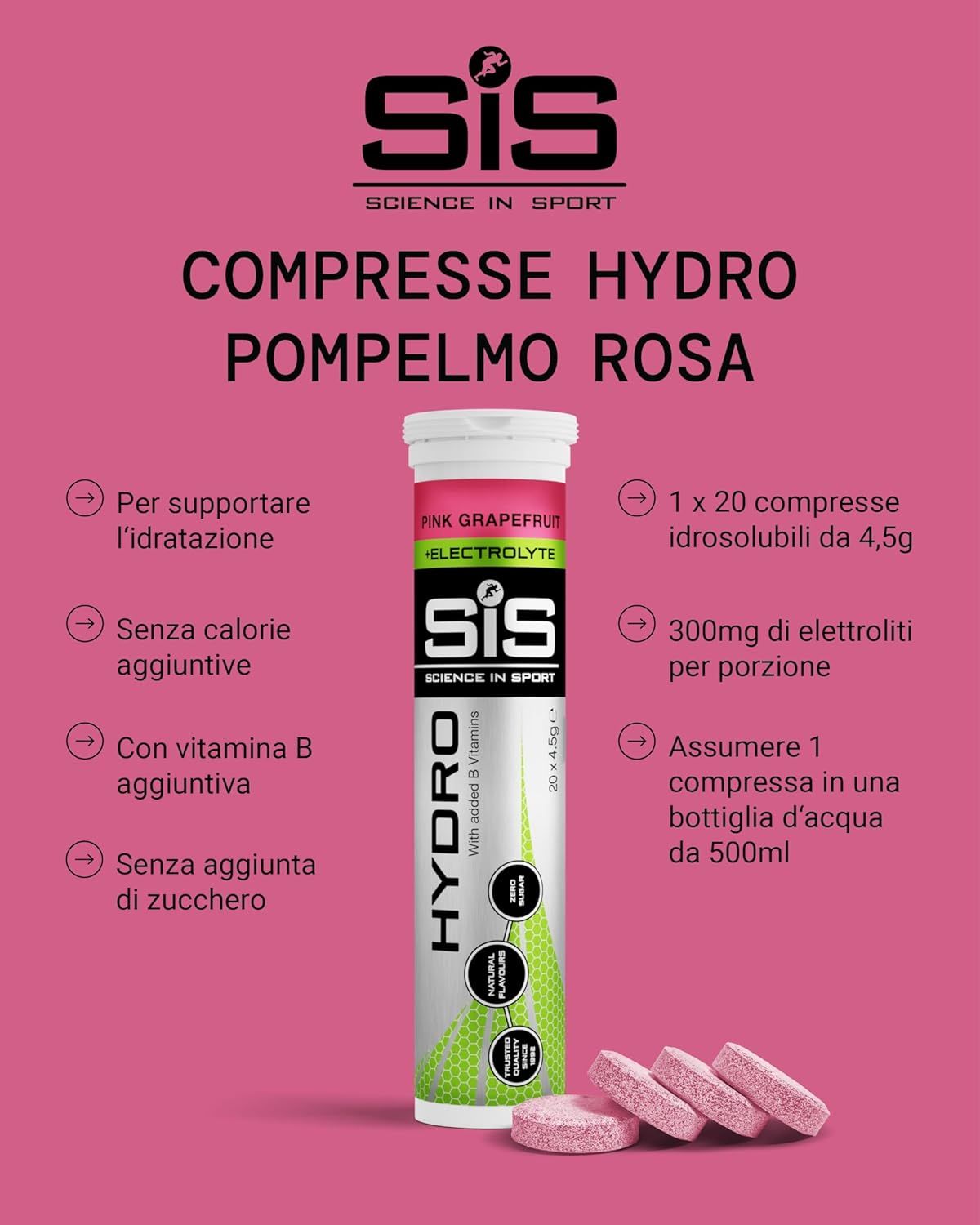 Science in Sport HYDRO Compresse Pompelmo Rosa