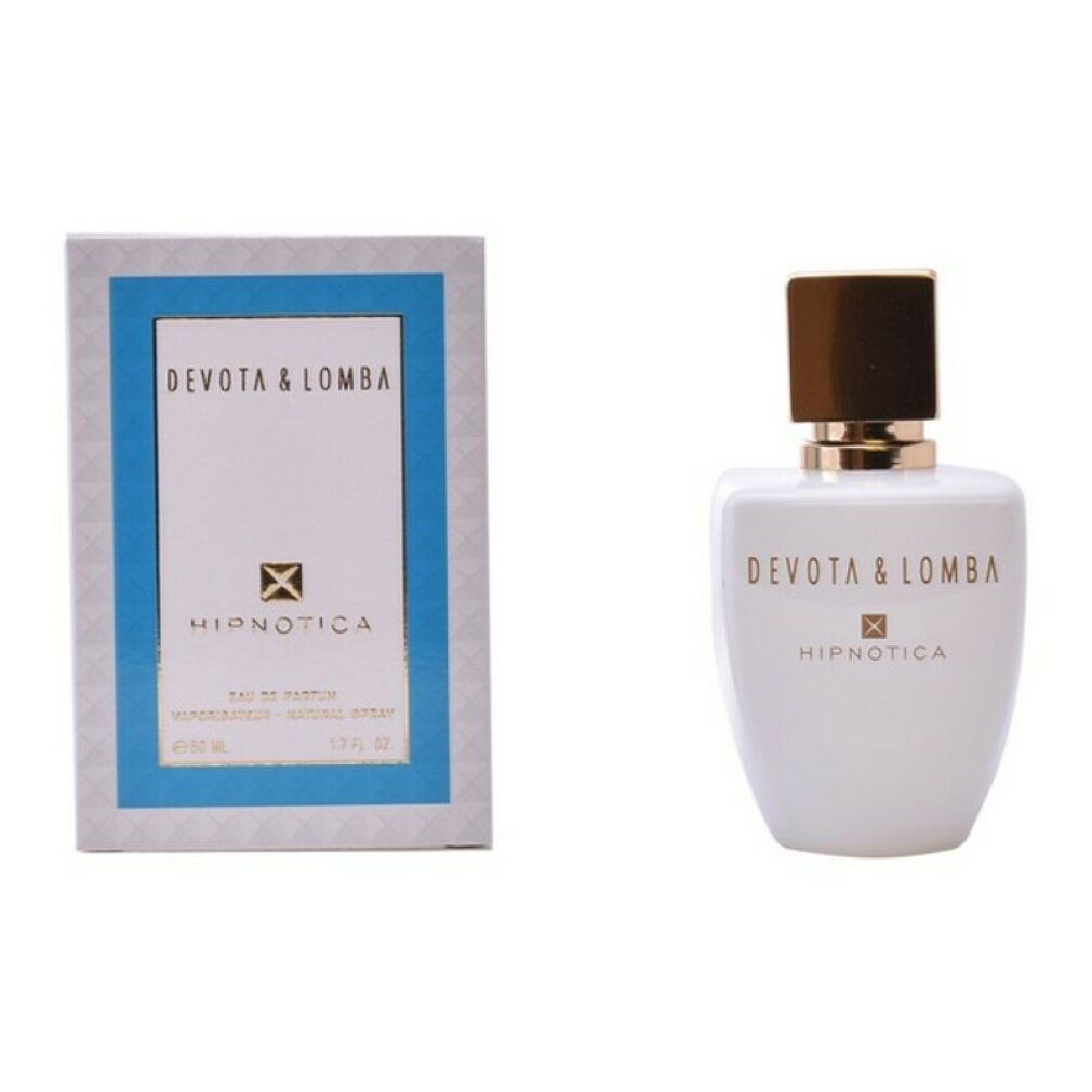 Flacone e confezione bianchi. Scritta: Devota & Lomba Hipnotica. Eau de Parfum. Tappo dorato.