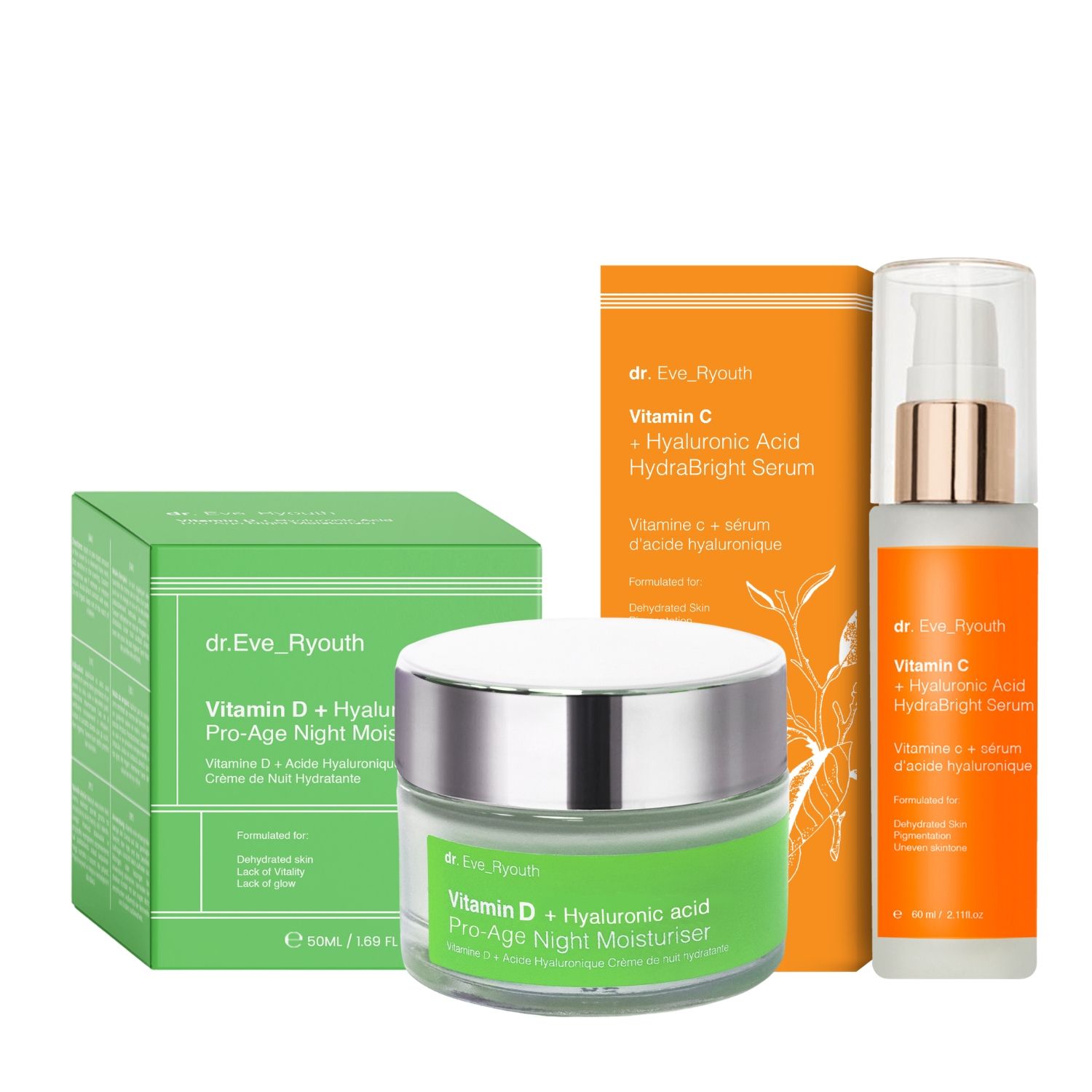 Dr. Eve_Ryouth Set idratante illuminante con vitamina C e D