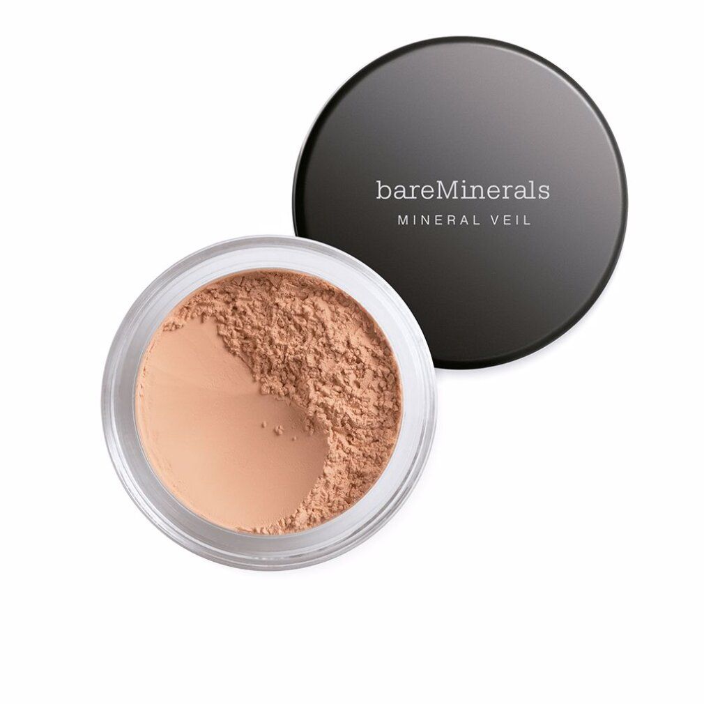 Contenitore rotondo di polvere libera con coperchio nero. Sul coperchio è scritto "bareMinerals MINERAL VEIL".