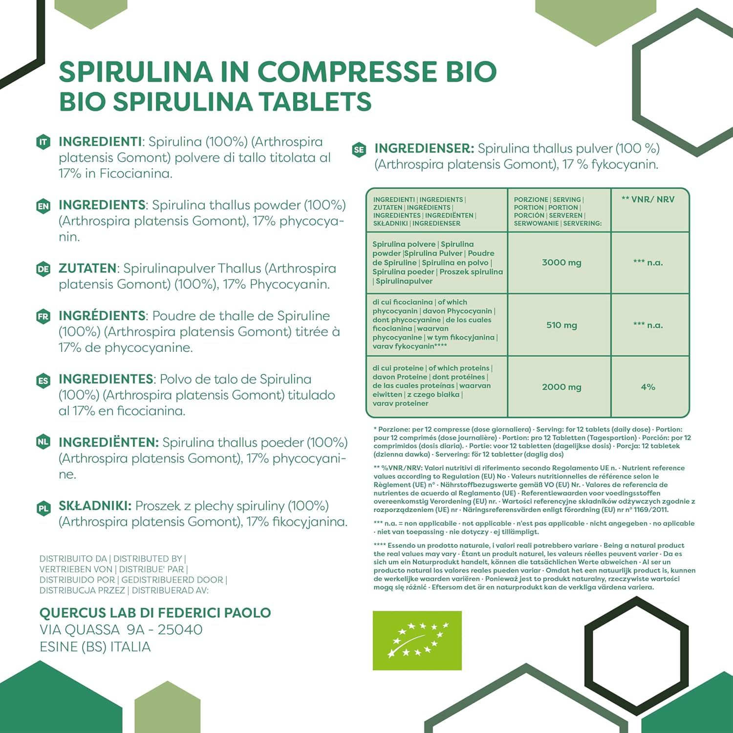 ERBOTECH Spirulina BIO in Compresse