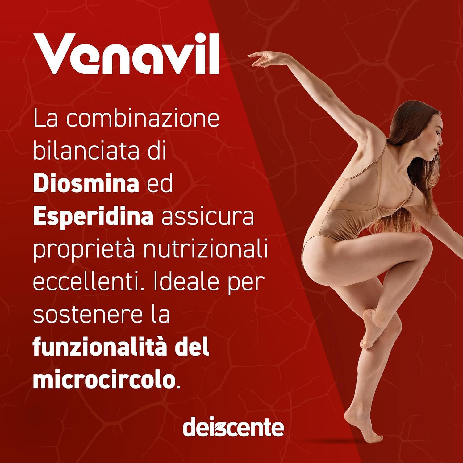 Venavil: Diosmina ed Esperidina per la microcircolazione. Ballerina in movimento.