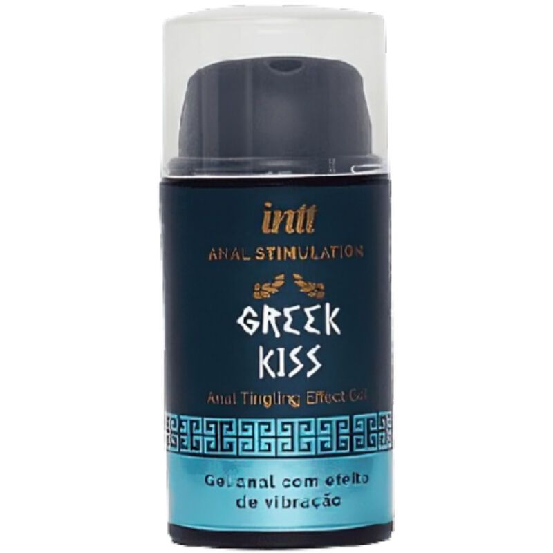 Flacone del gel INTT Greek Kiss Anal Stimulation con effetto rinfrescante e frizzante.