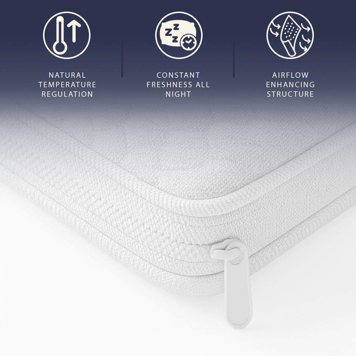 The White Stone Topper 90 x 200 in Memory Foam con Altezza di 5 cm | Traspirante e Anallergico