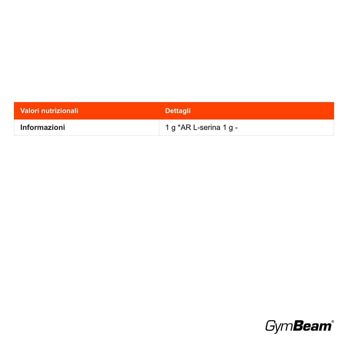 GymBeam L-Serina amminoacido in polvere 100% puro, Neutro