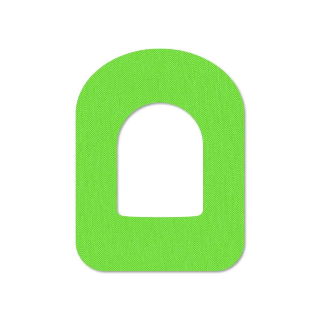 Cerotto verde a forma di U con ritaglio rettangolare. Tessuto fine, angoli arrotondati.