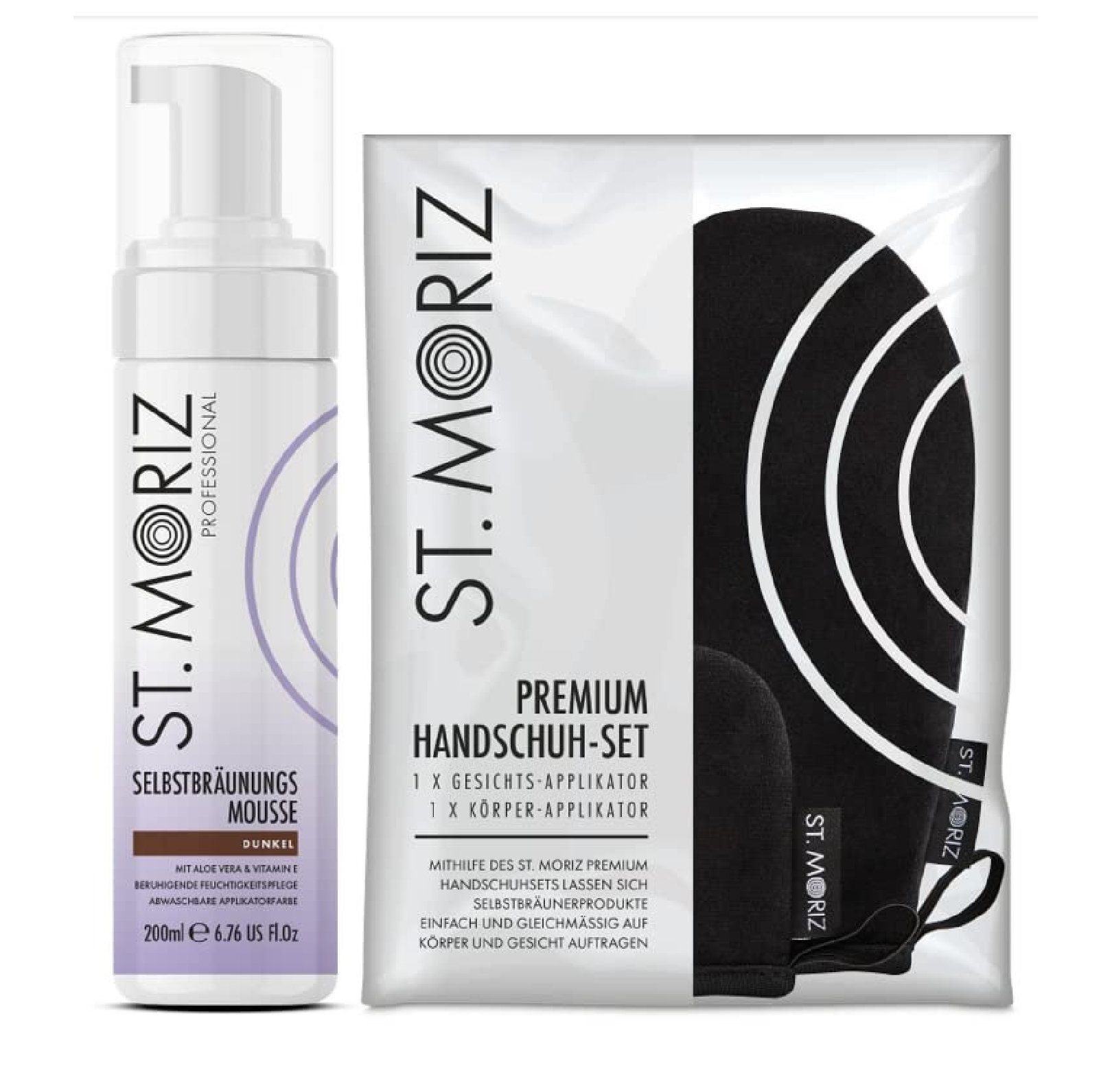Mousse autoabbronzante professionale scura St. Moriz + applicatore premium