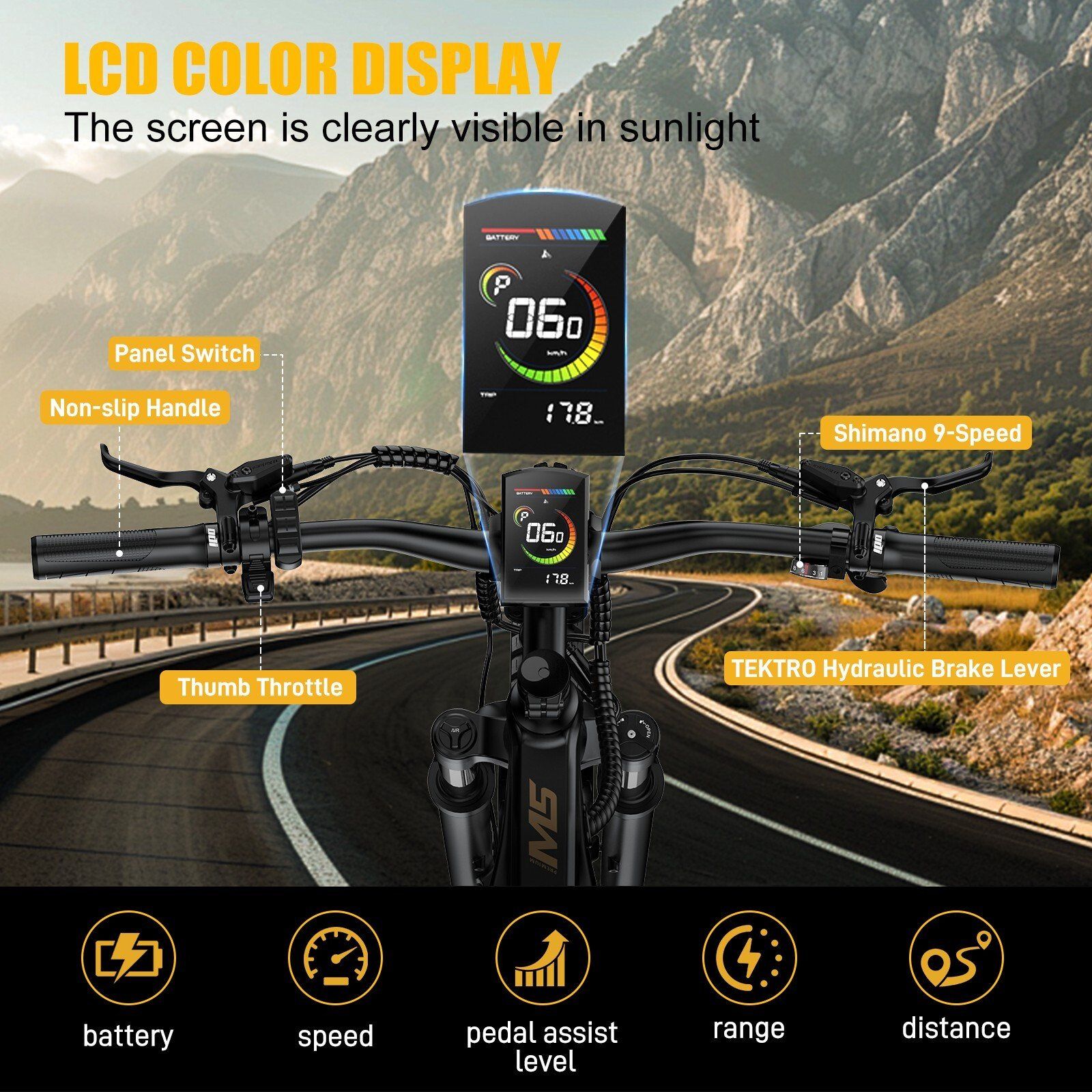 VITILAN M5 Bicicletta elettrica full suspension, batteria da 48V 15Ah