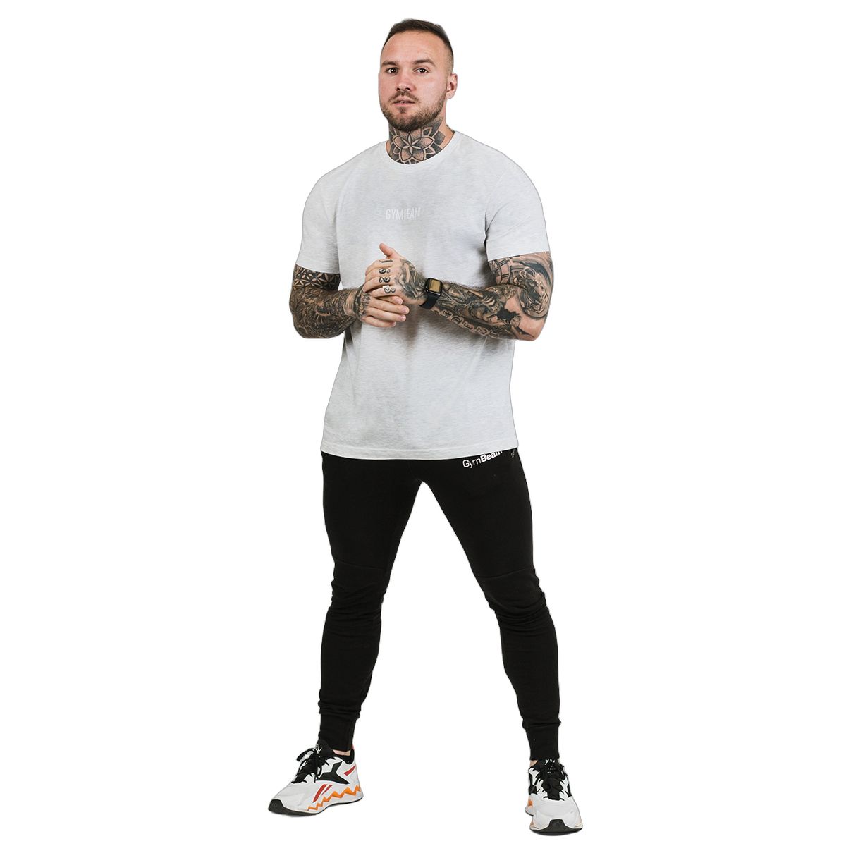 GymBeam T-shirt uomo FIT regular in cotone grigia