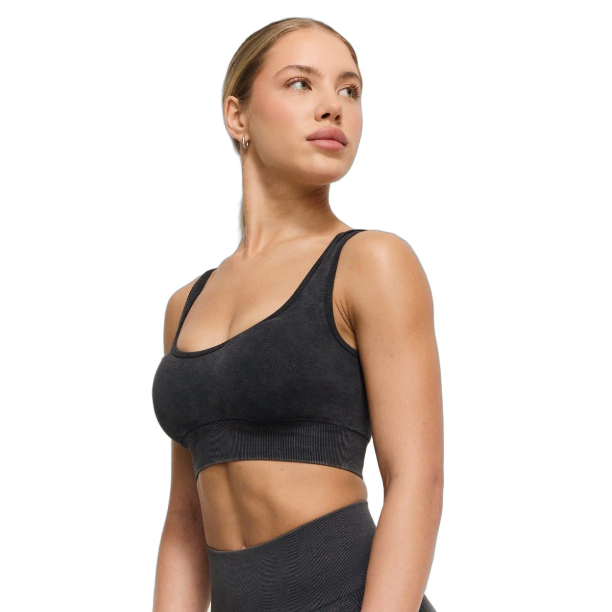 GymBeam Reggiseno sportivo donna Lift Seamless spalline larghe Coal