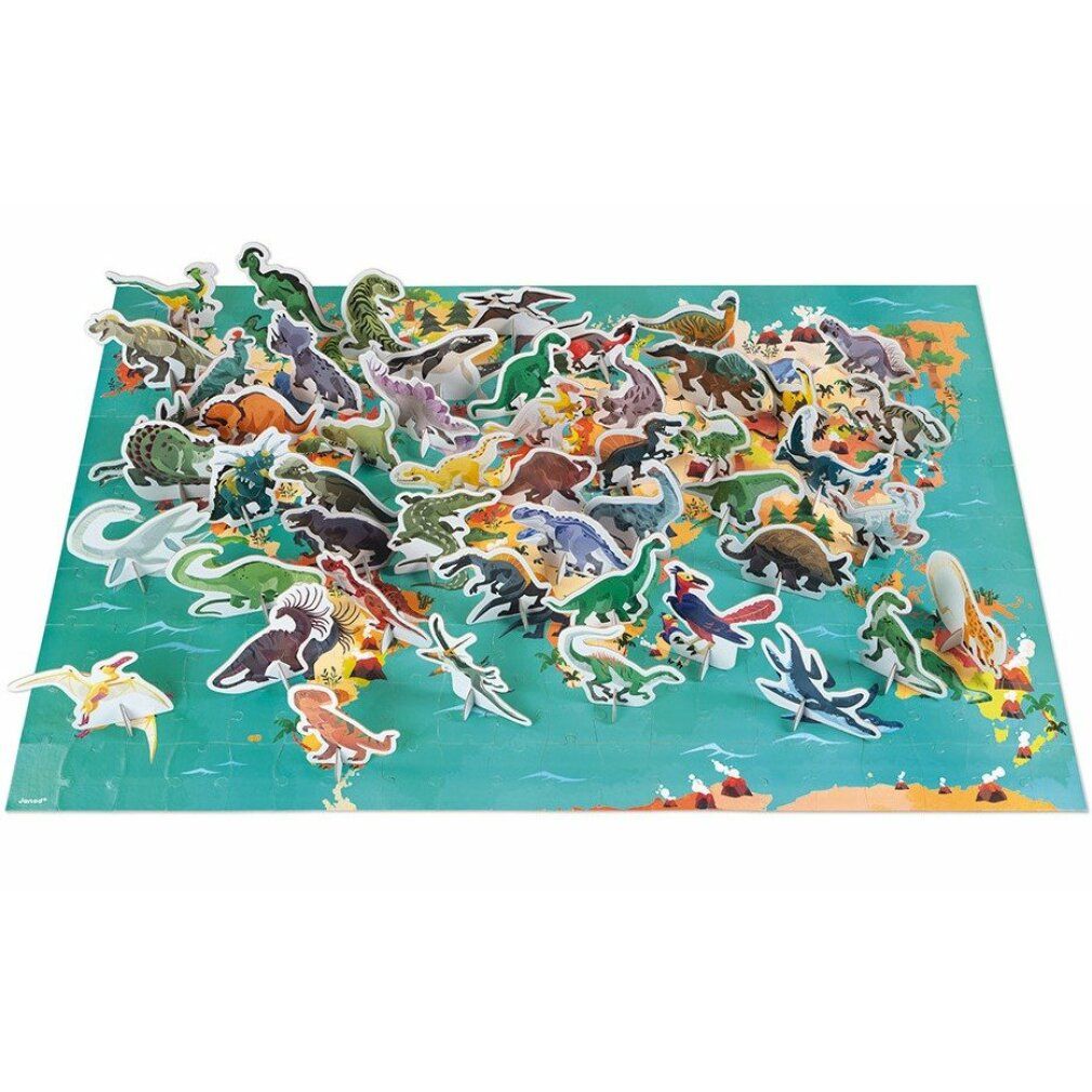 janod puzzle educativo dinosauro 200 pezzi