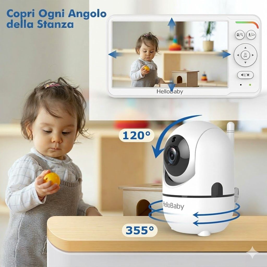 Baby monitor con telecamera da 6 pollici HelloBaby