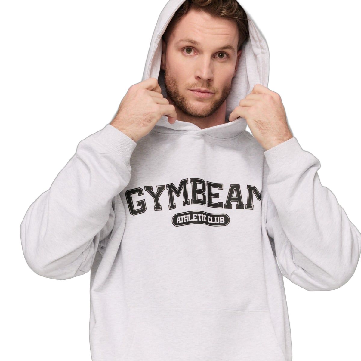 GymBeam Felpa uomo oversize Varsity Grey con tasche