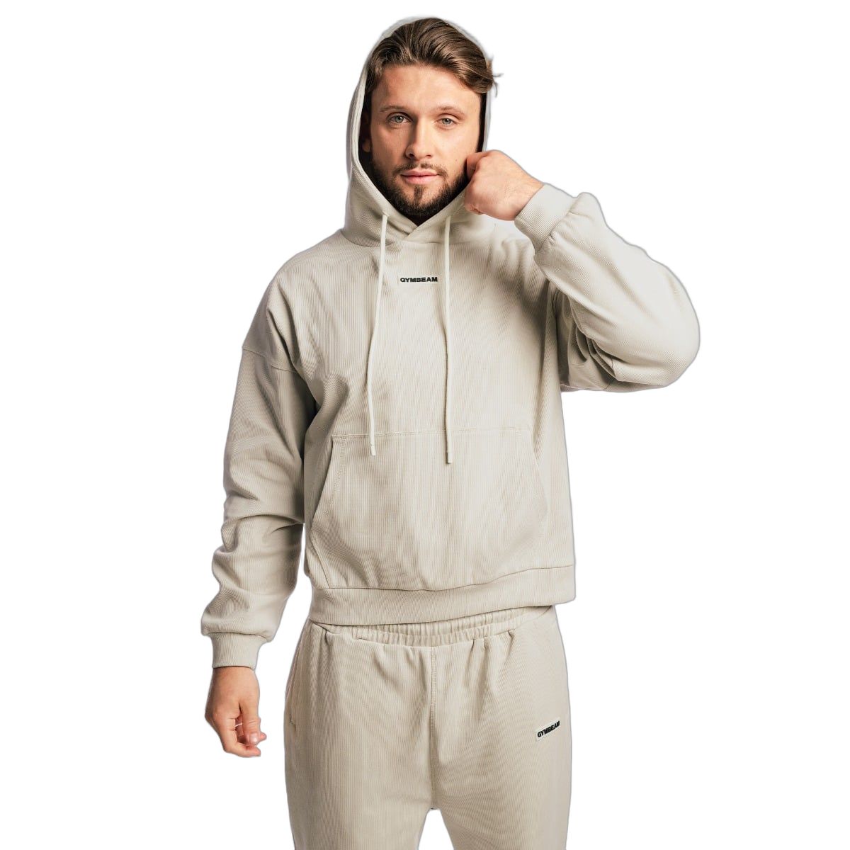GymBeam Felpa uomo Aura oversize con cappuccio Grey