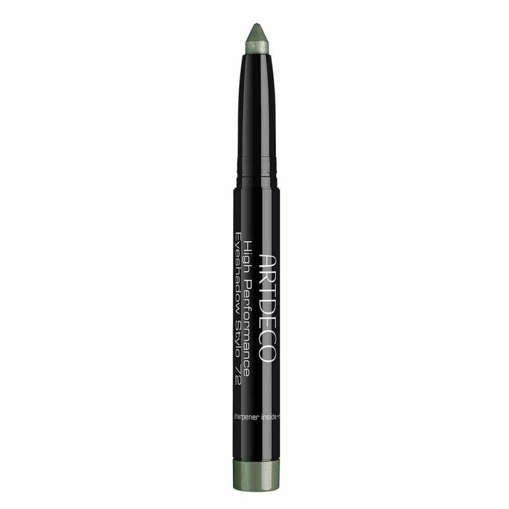 Artdeco High Performance Eyeshadow Stylo 72. Matita verde con astuccio nero. Nome del prodotto e marchio visibili.