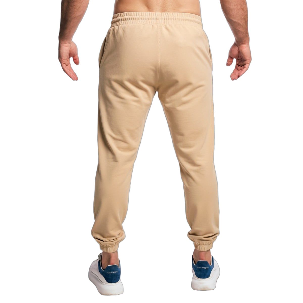 GymBeam Pantaloni uomo ARC regular con elastico e cordoncino Beige