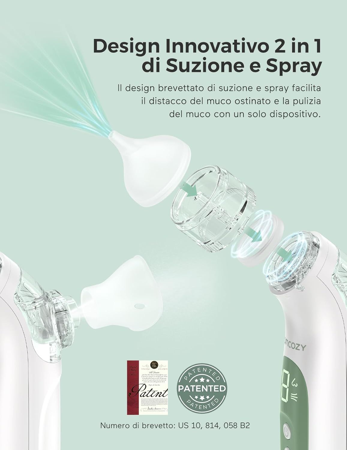 Aspiratore nasale elettrico per bambini Momcozy BreezyClear