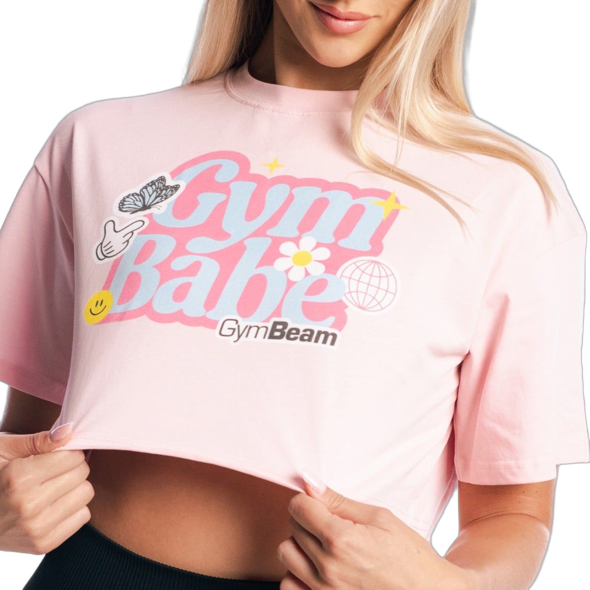GymBeam T-shirt donna crop GymBabe Cherrybloom