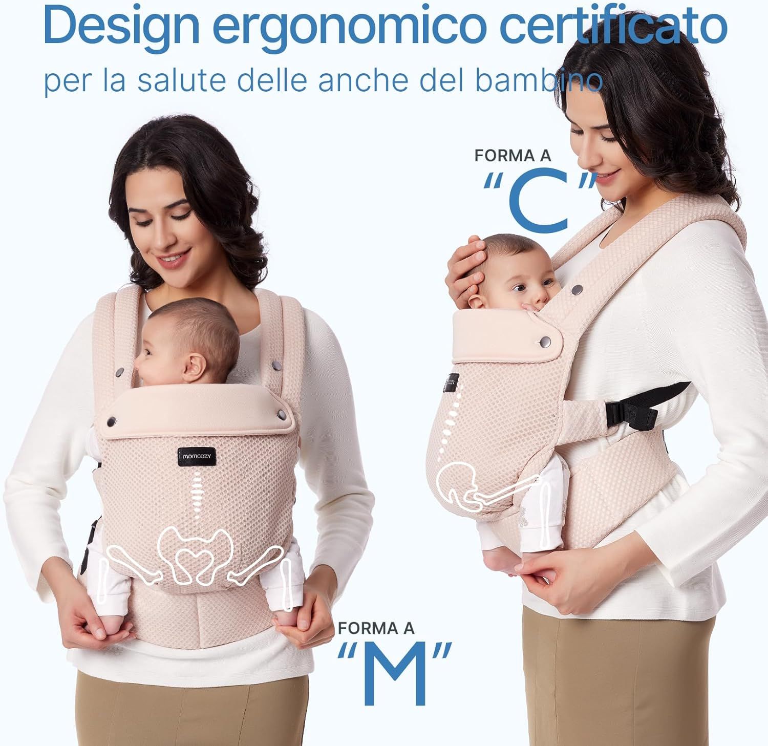 Momcozy Marsupio per Bambini Leggero e Traspirante Rosa