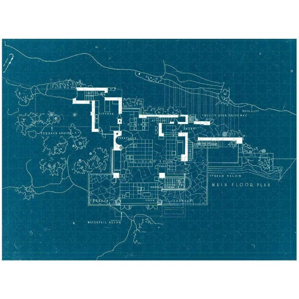 galison Puzzle bifacciale Frank Lloyd Wright Fallingwater 500 pezzi