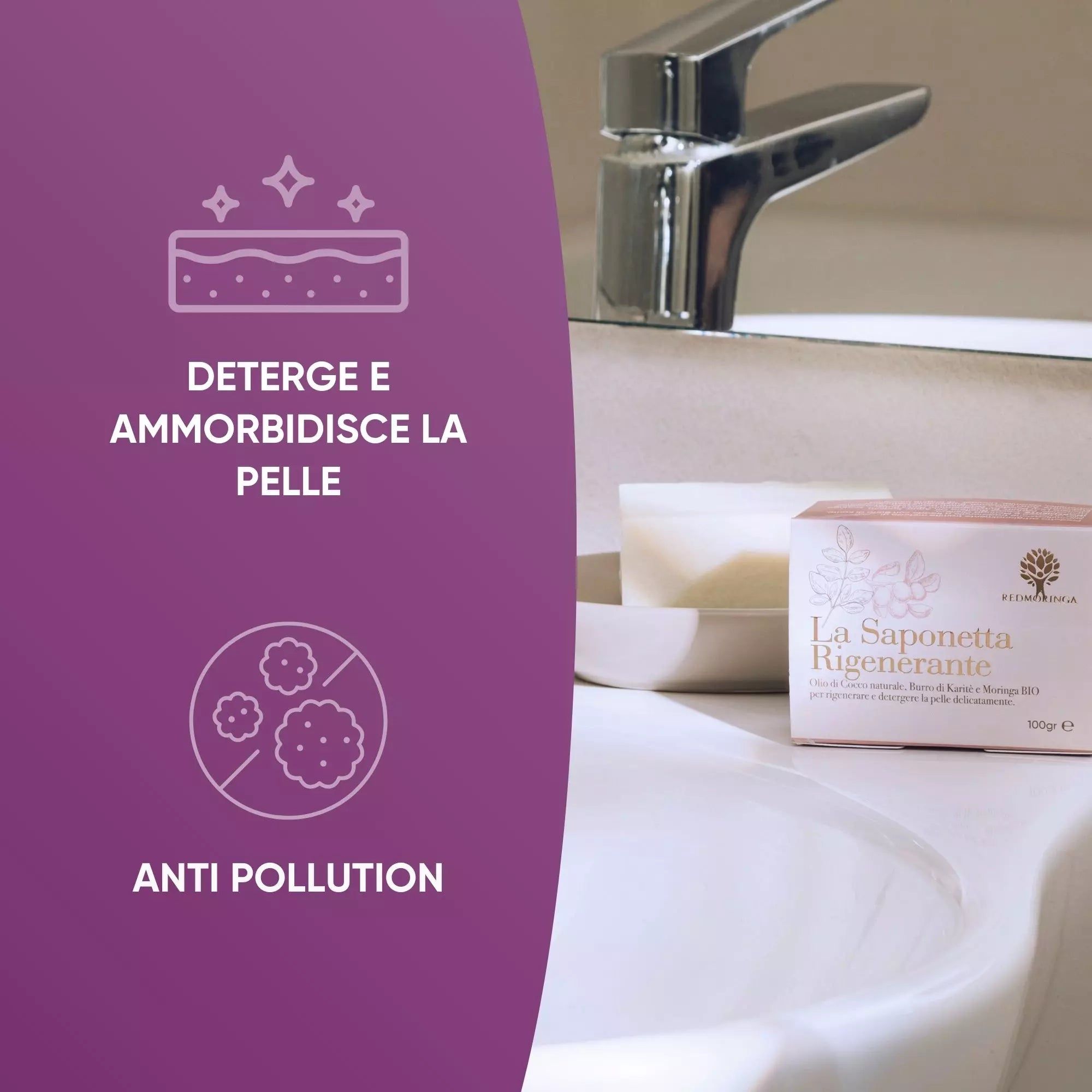 RedMoringa Saponetta Rigenerante Naturale – Detergente Nutriente