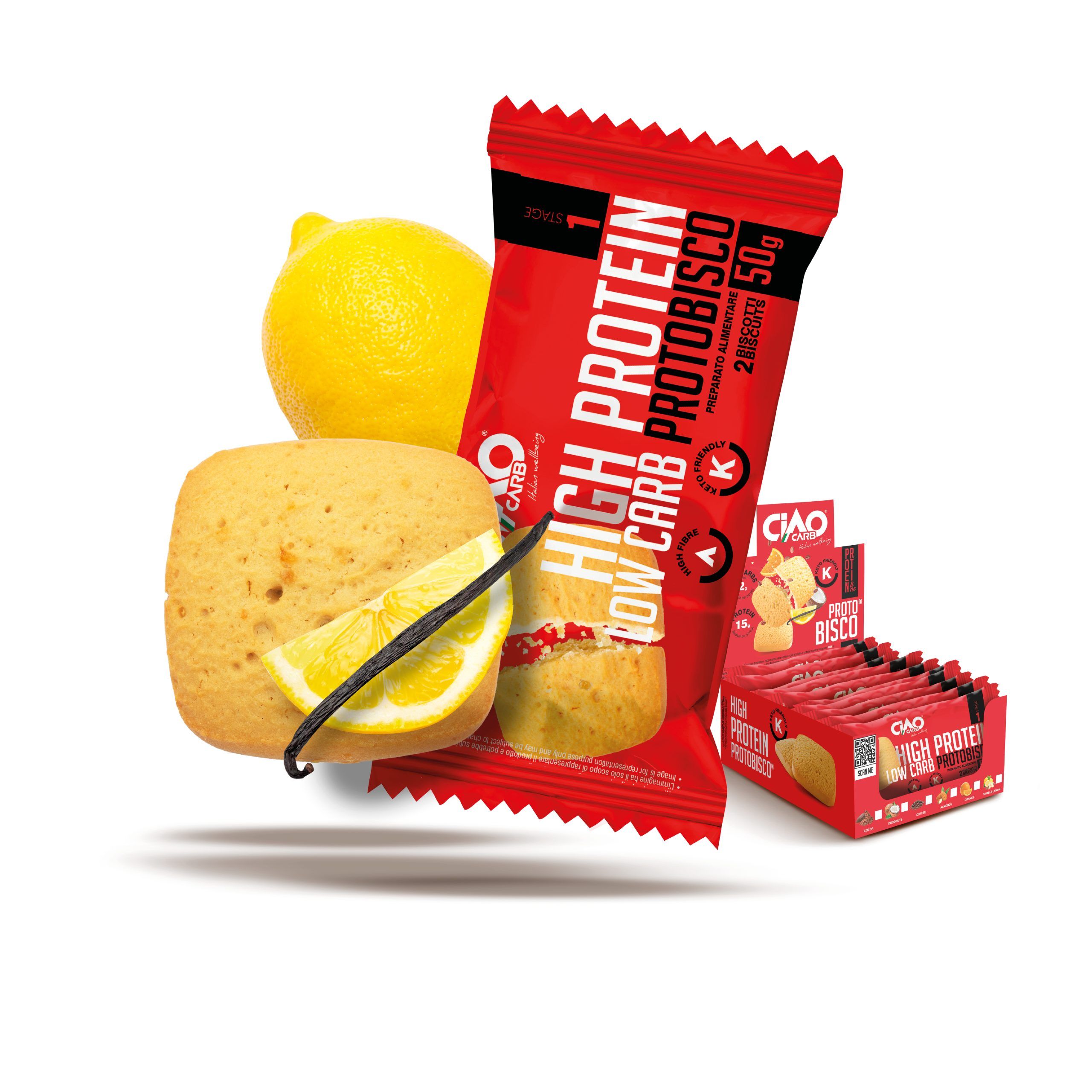 CIAOCARB   Protobisco Vaniglia Limone   Protein Line