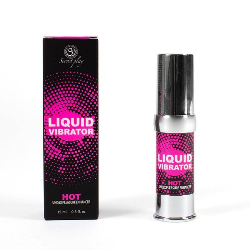 Secret Play Liquid Vibrator Hot 15ml flacone e confezione.
