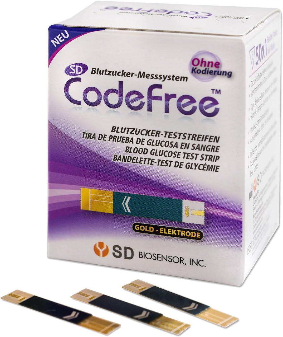 250 CodeFree strisce reattive per la misurazione della glicemia (diabete mellito)