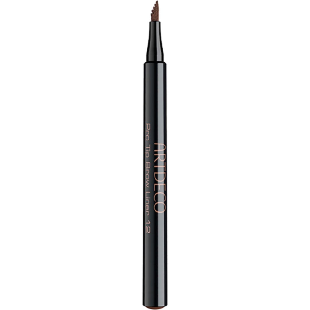 Artdeco Pro Tip Brow Liner. Penna marrone scuro con punta fine. Fusto nero con nome del prodotto.