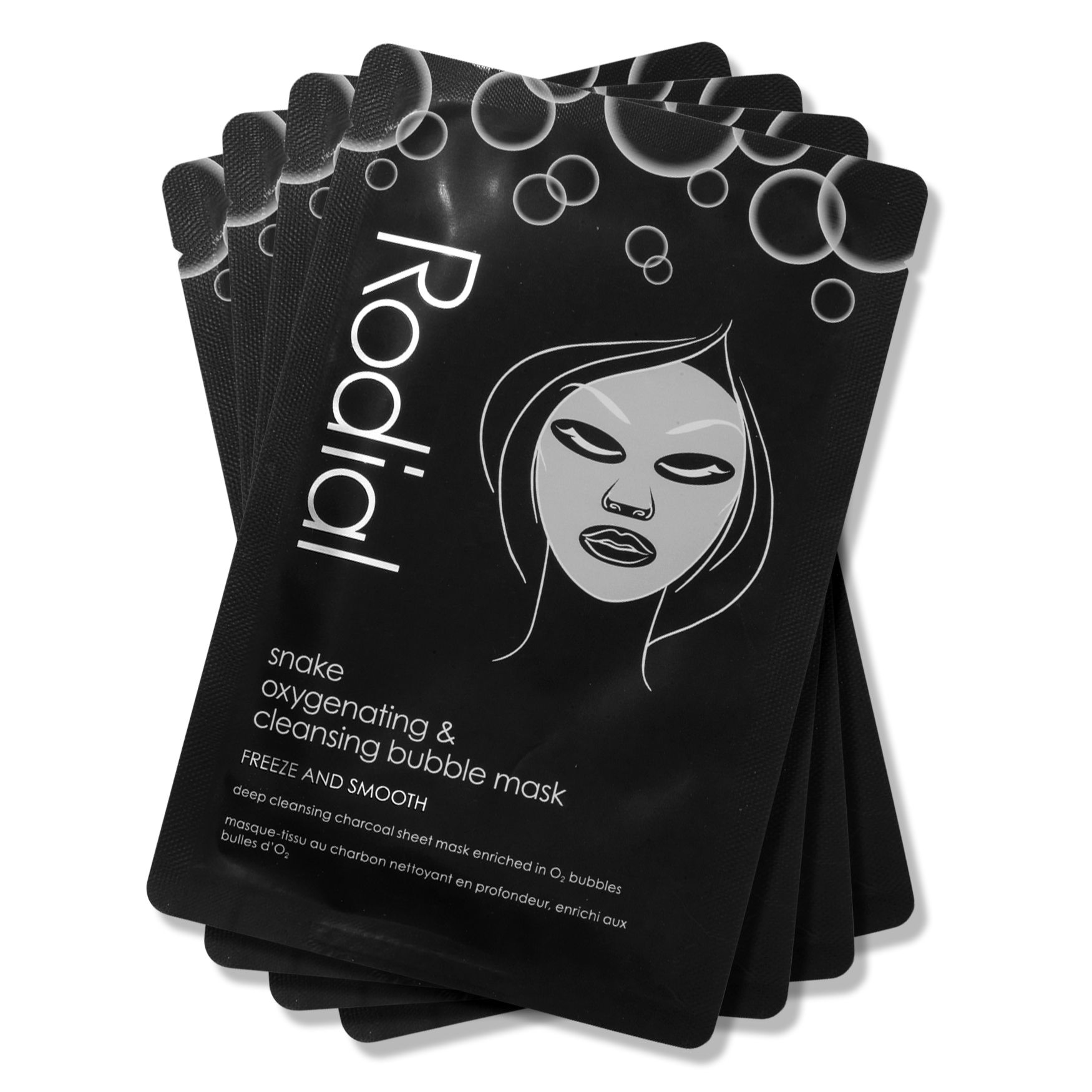 Rodial Snake Maschera Bubble in Tessuto Oxygenante e Detergente 4 pezzi