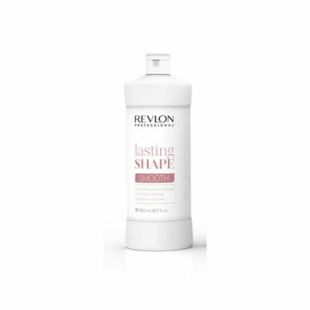 Flacone bianco Revlon Lasting Shape Smooth. Scritta rosa. Capacità 850 ml.