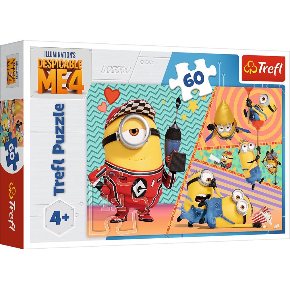 Scatola puzzle con Minions. Stampa: 60 pezzi, Trefl Puzzle, Cattivissimo Me 4. Età consigliata: 4+.