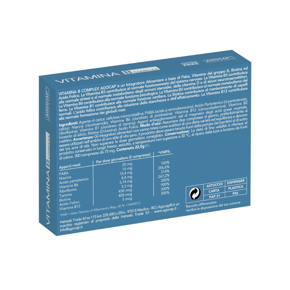 Retro della confezione del prodotto. Testo con ingredienti, informazioni nutrizionali e informazioni sul produttore. Confezione blu.